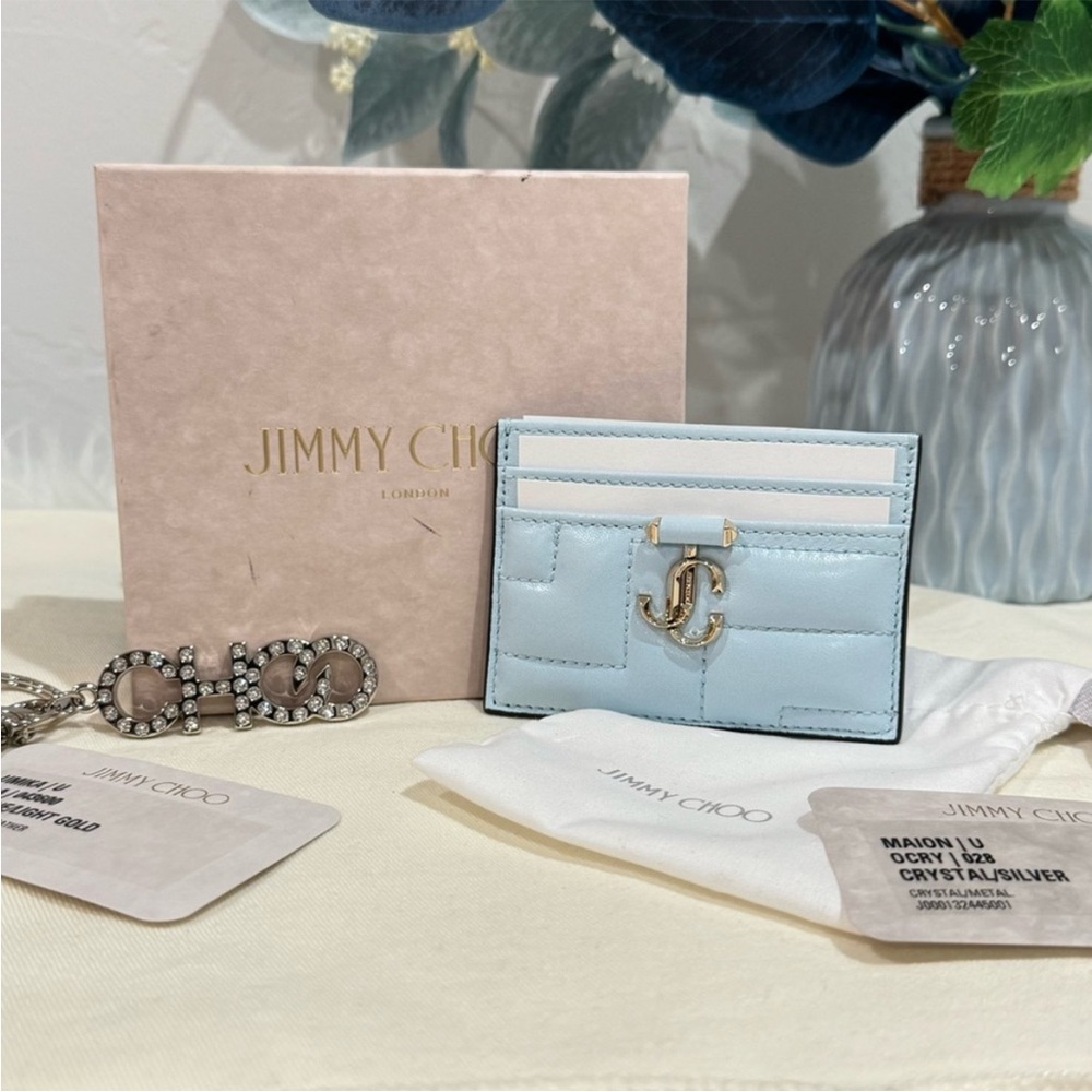 BUNDLE OF 2 - Jimmy Choo Card Holder & Bag Charm Key Chain